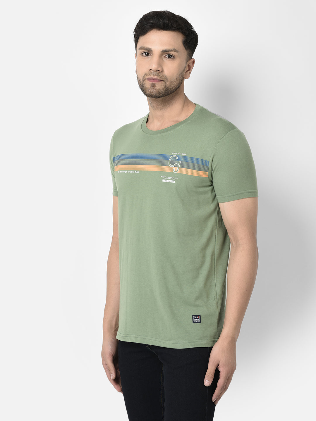 Cobb Green Printed Slim Fit T-Shirt