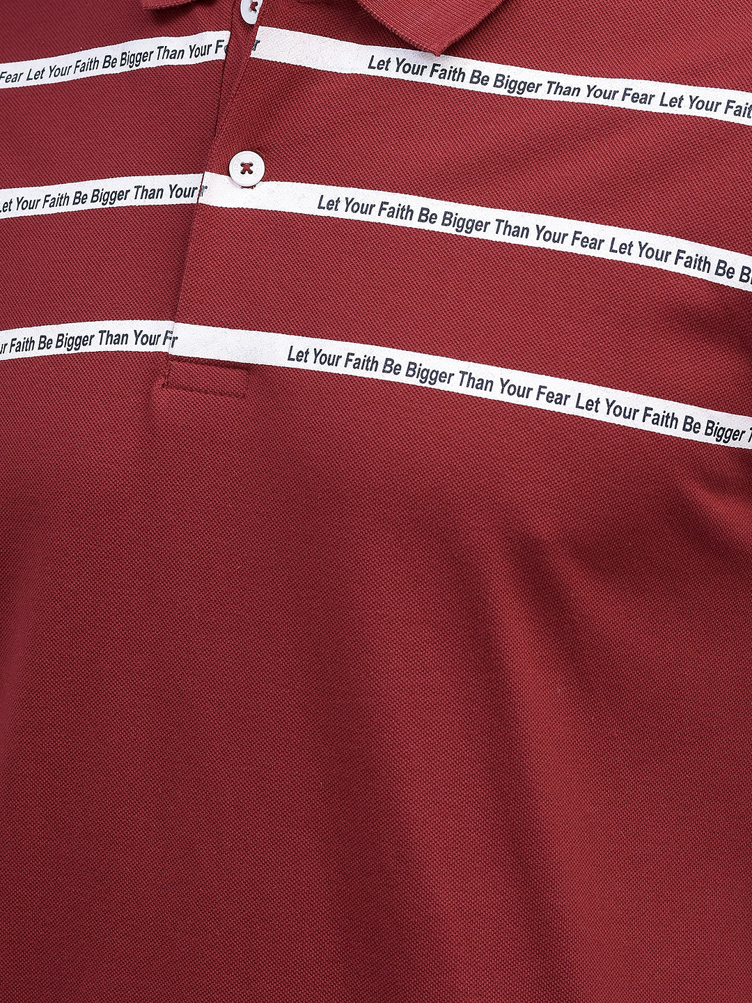 Cobb Red Solid Polo Neck T-Shirt