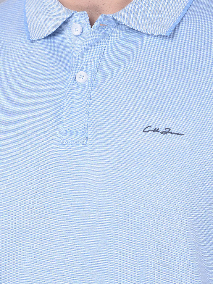 COBB SOLID SKY BLUE POLO NECK T-SHIRT