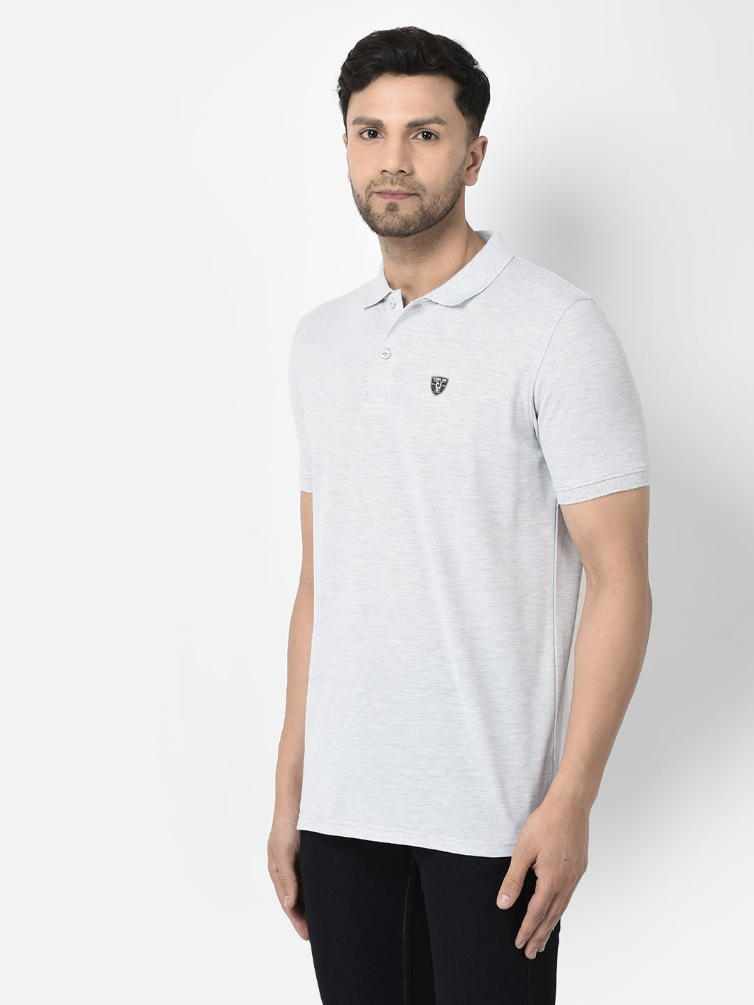 Cobb Grey Solid Slim Fit T-Shirt