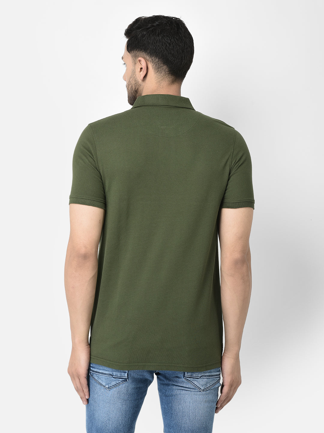 Cobb Olive Solid Slim Fit T-Shirt