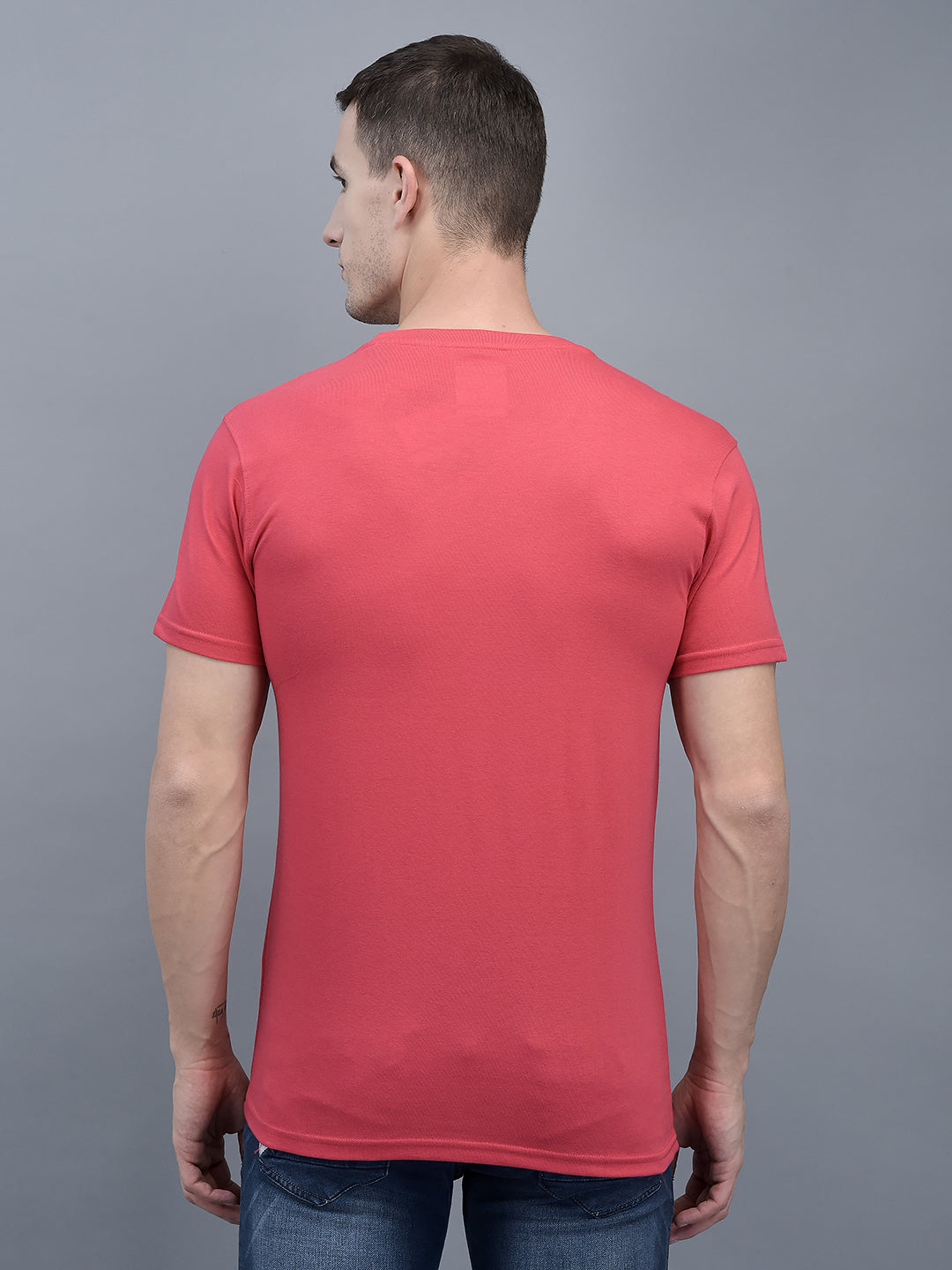 Cobb Red Printed Round Neck T-Shirt