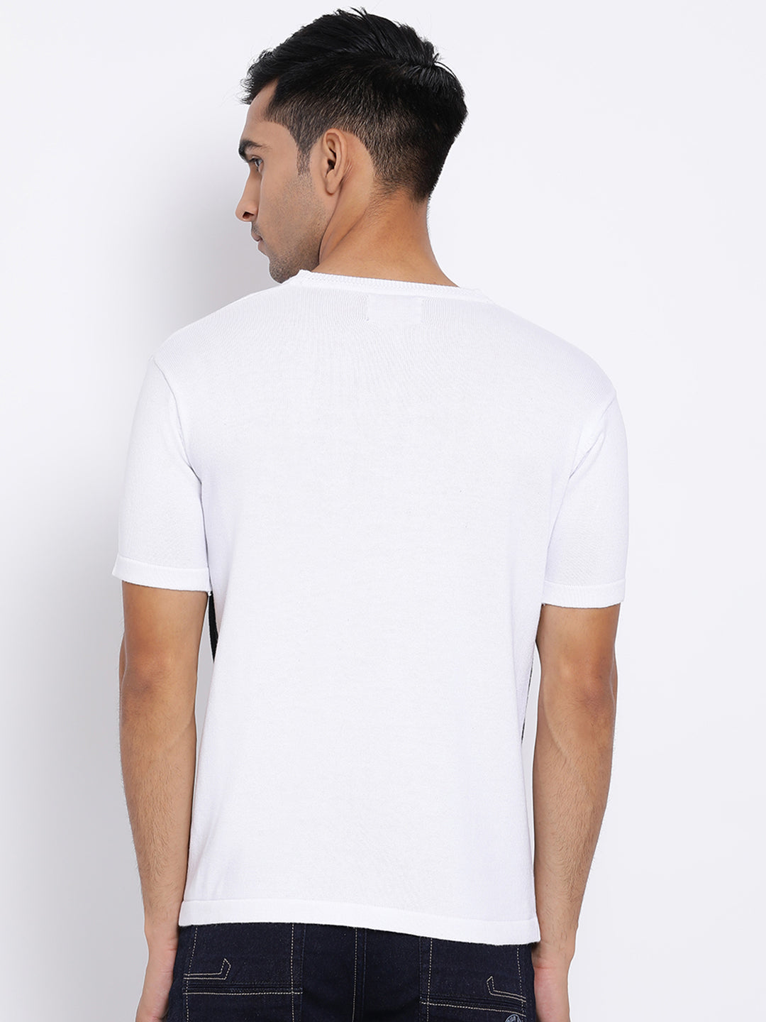 Cobb White Round Neck T-Shirt