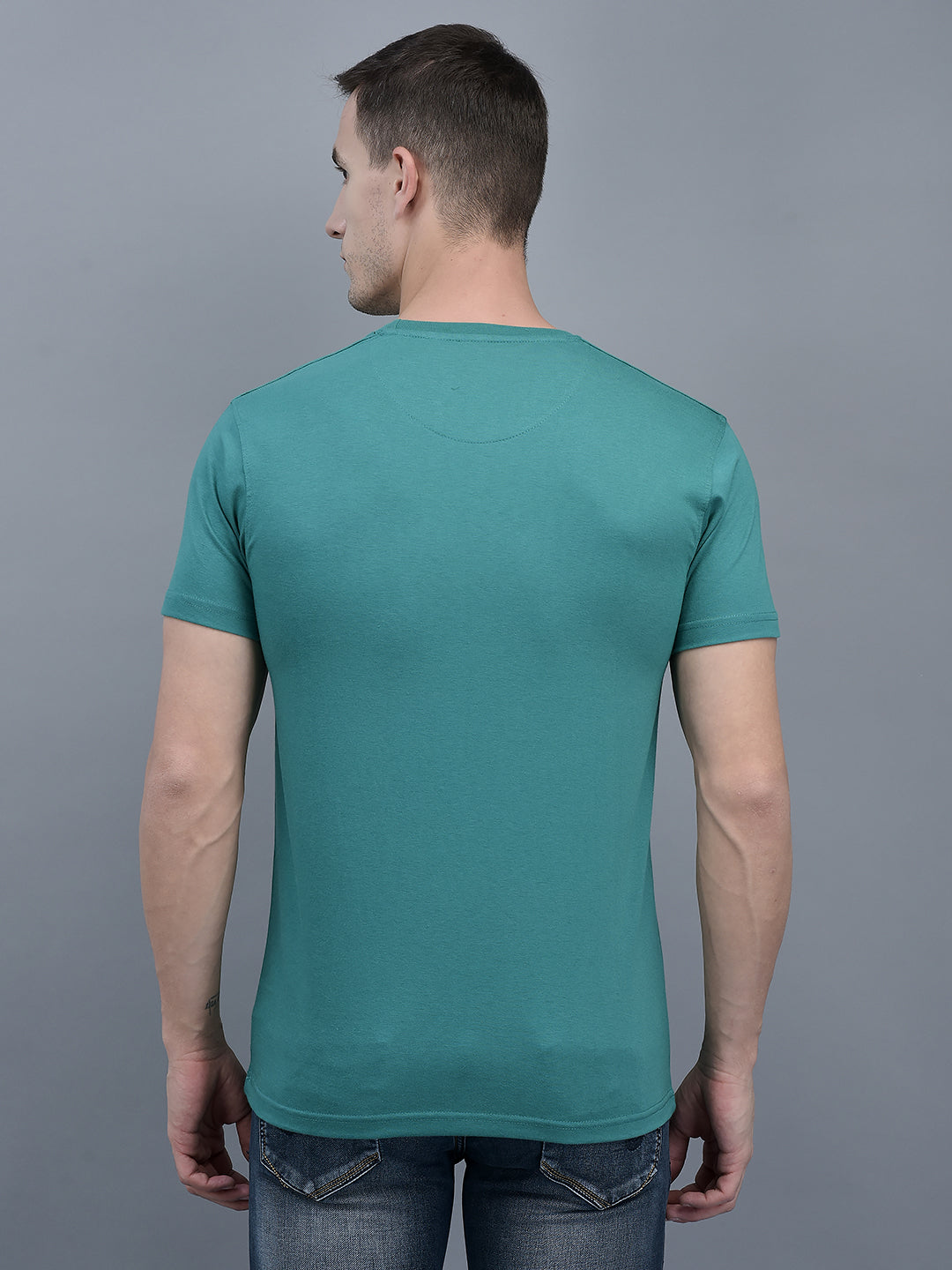 Cobb Green Printed Round Neck T-Shirt
