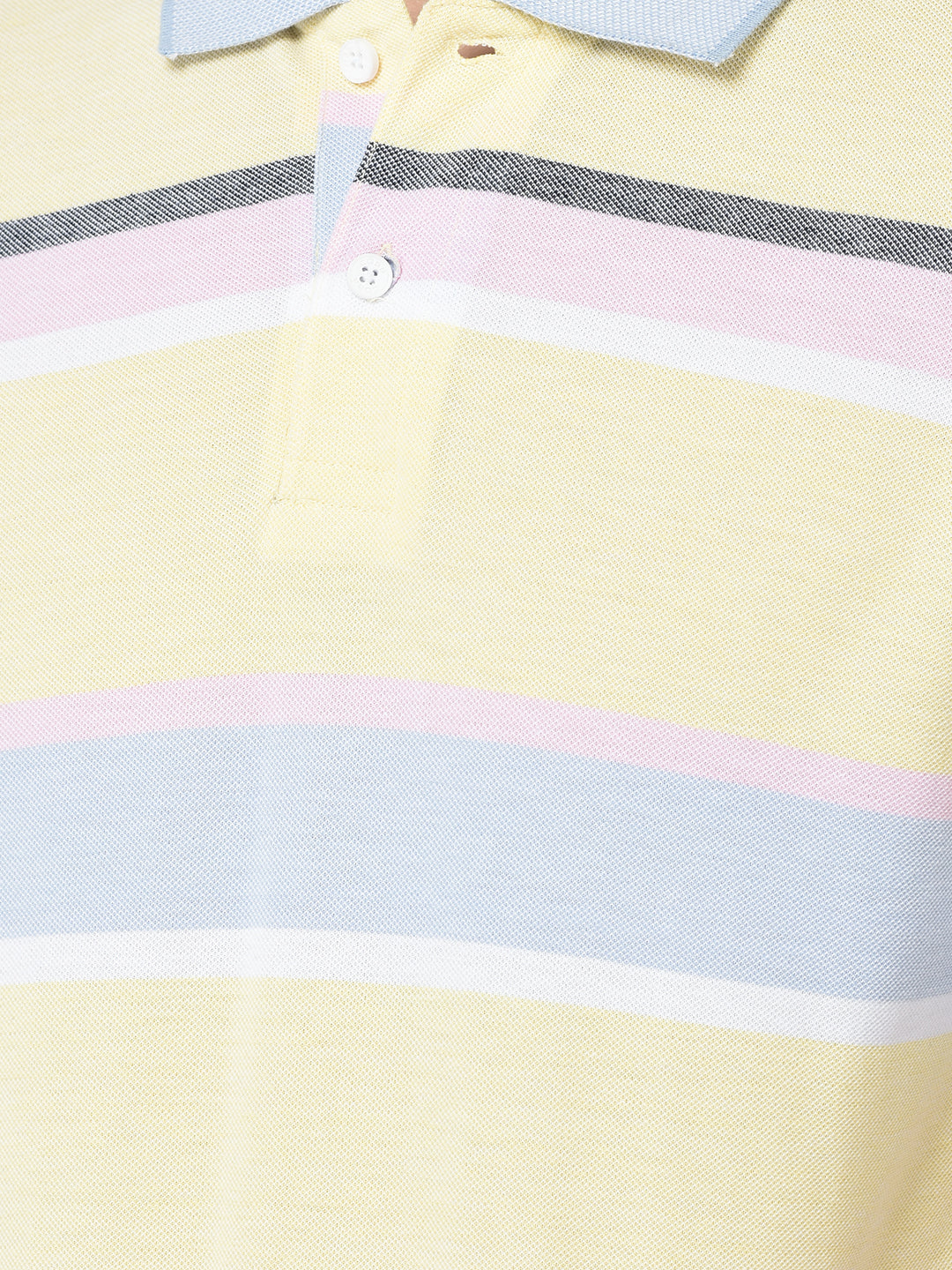 Cobb Lemon Striped Polo Neck T-Shirt