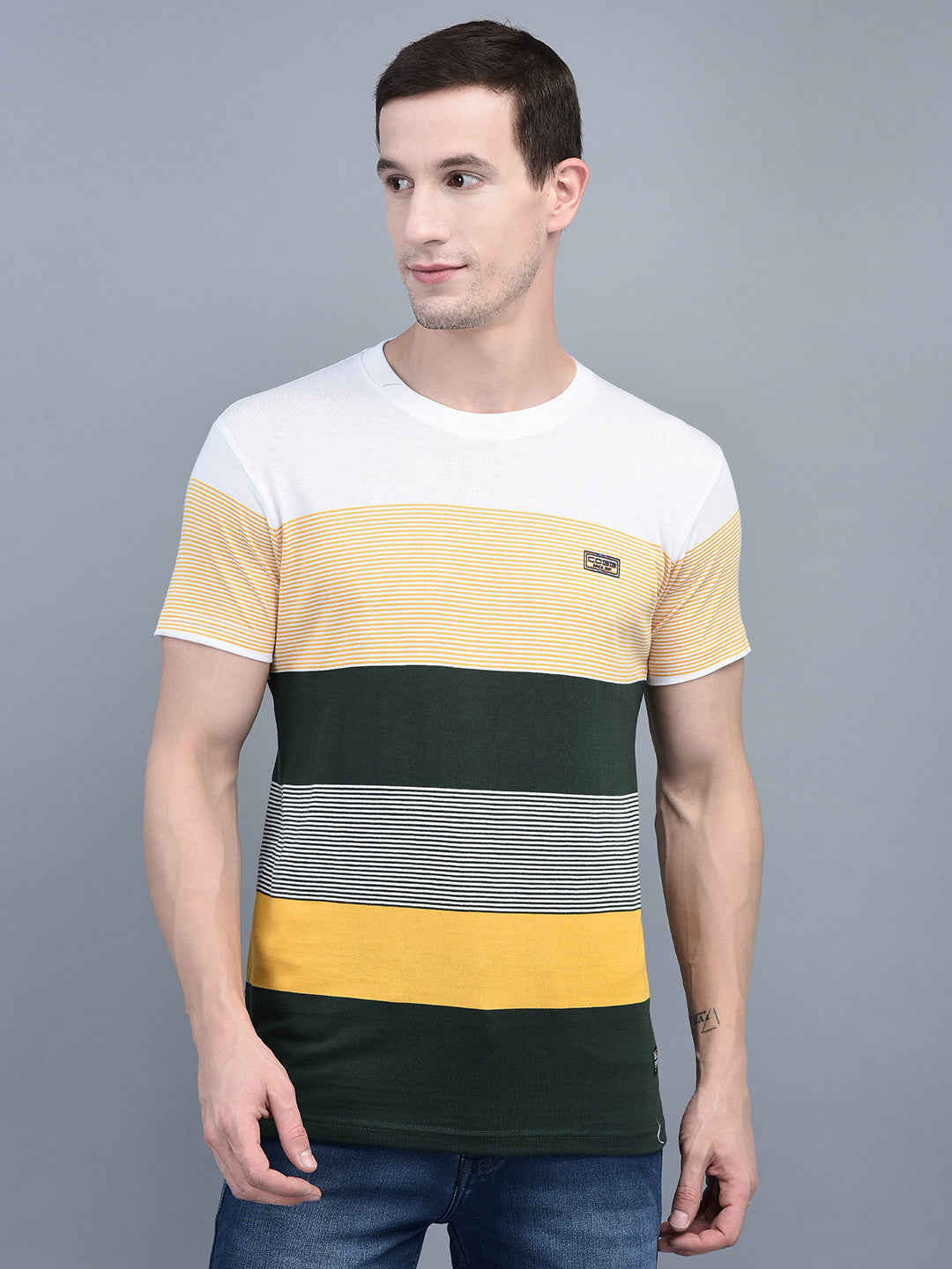 Cobb Multicolor Striped Round Neck T-Shirt MULTICOLOR