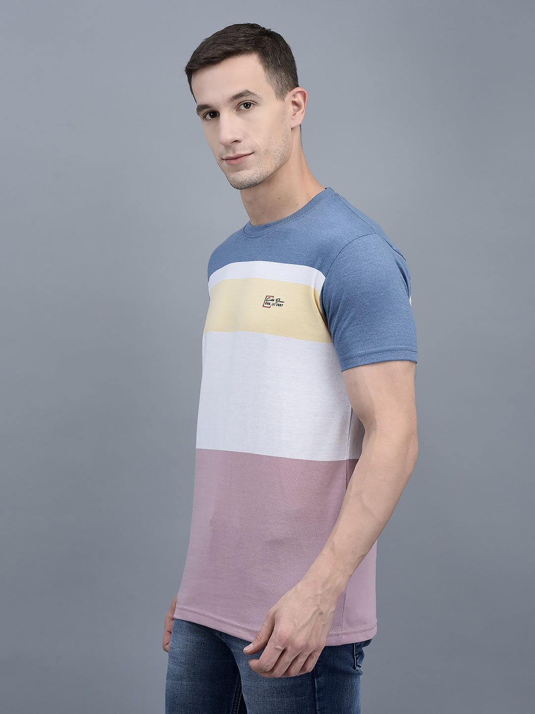 Cobb Multicolor Striped Round Neck T-Shirt