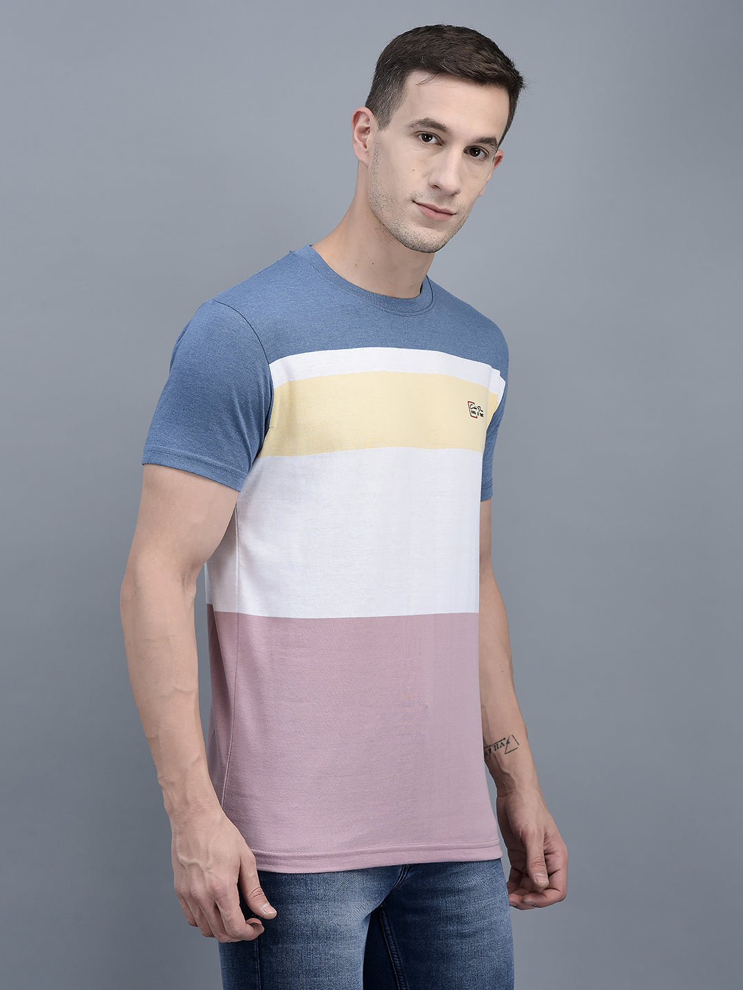 Cobb Multicolor Striped Round Neck T-Shirt