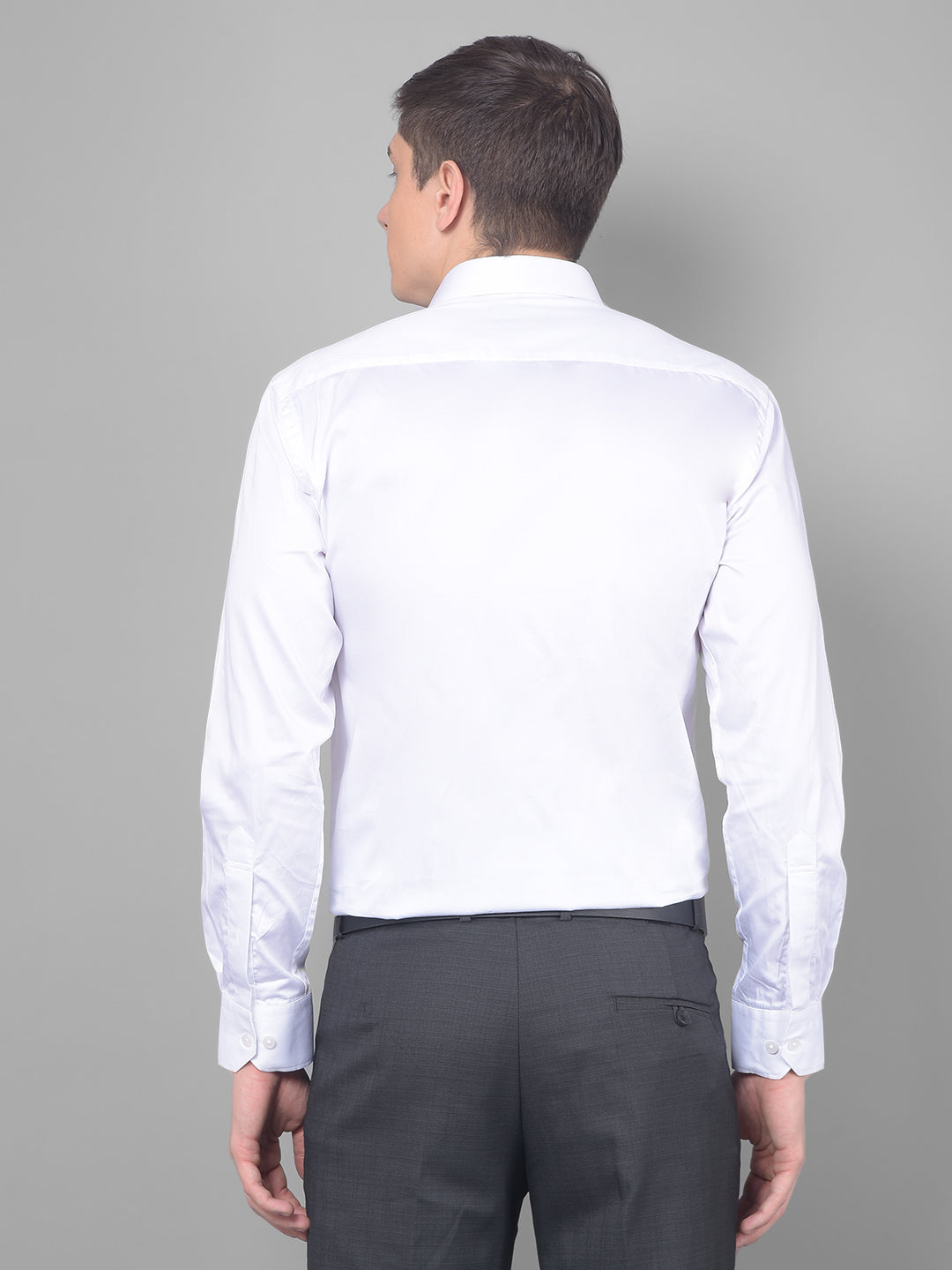 cobb solid white smart fit formal shirt