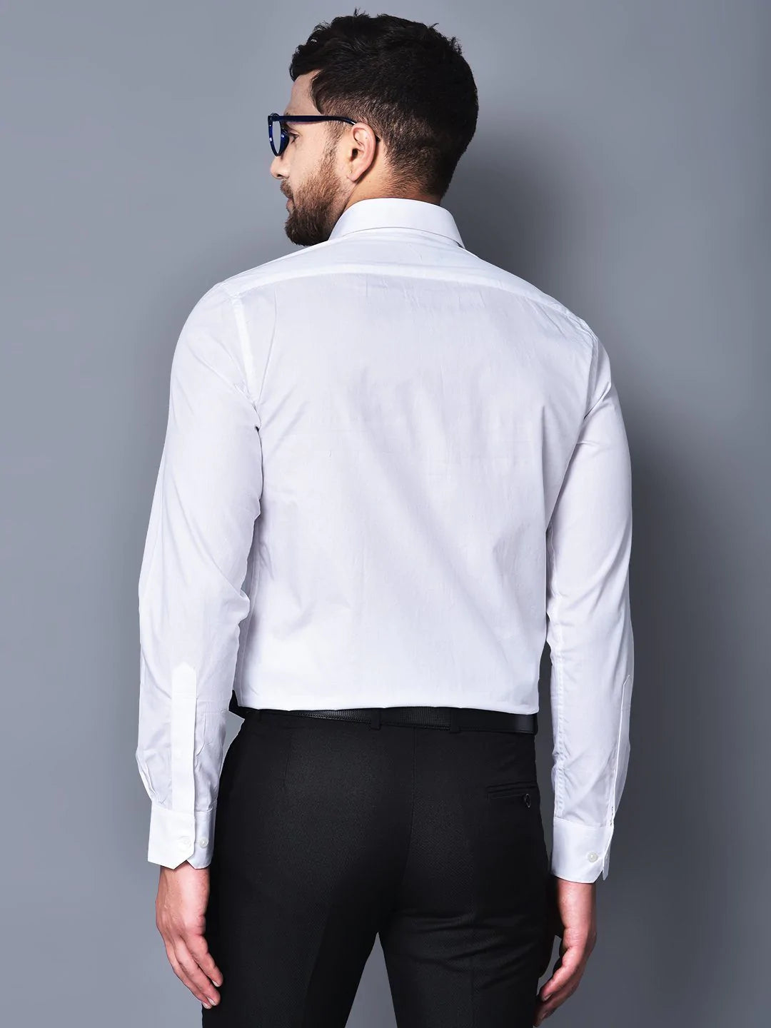 Cobb White Solid Smart Fit Formal Shirt