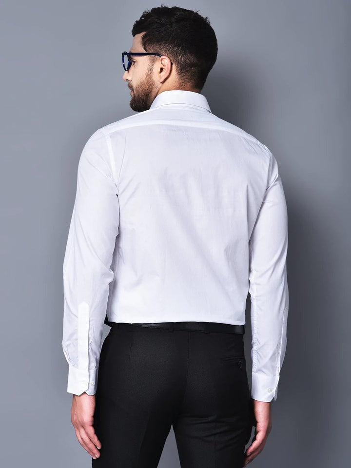 Cobb White Solid Smart Fit Formal Shirt