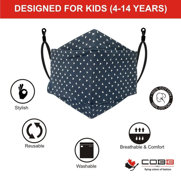Cobb Kids 3 Layer 3D Cotton Mask Pack of 3 (Assorted Design)
